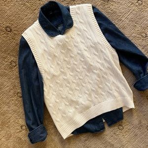 NWT J. Crew cable knit vest